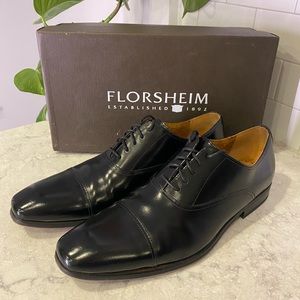 Like-New Florsheim Men’s Oxford Shoes Black Leather Size 12